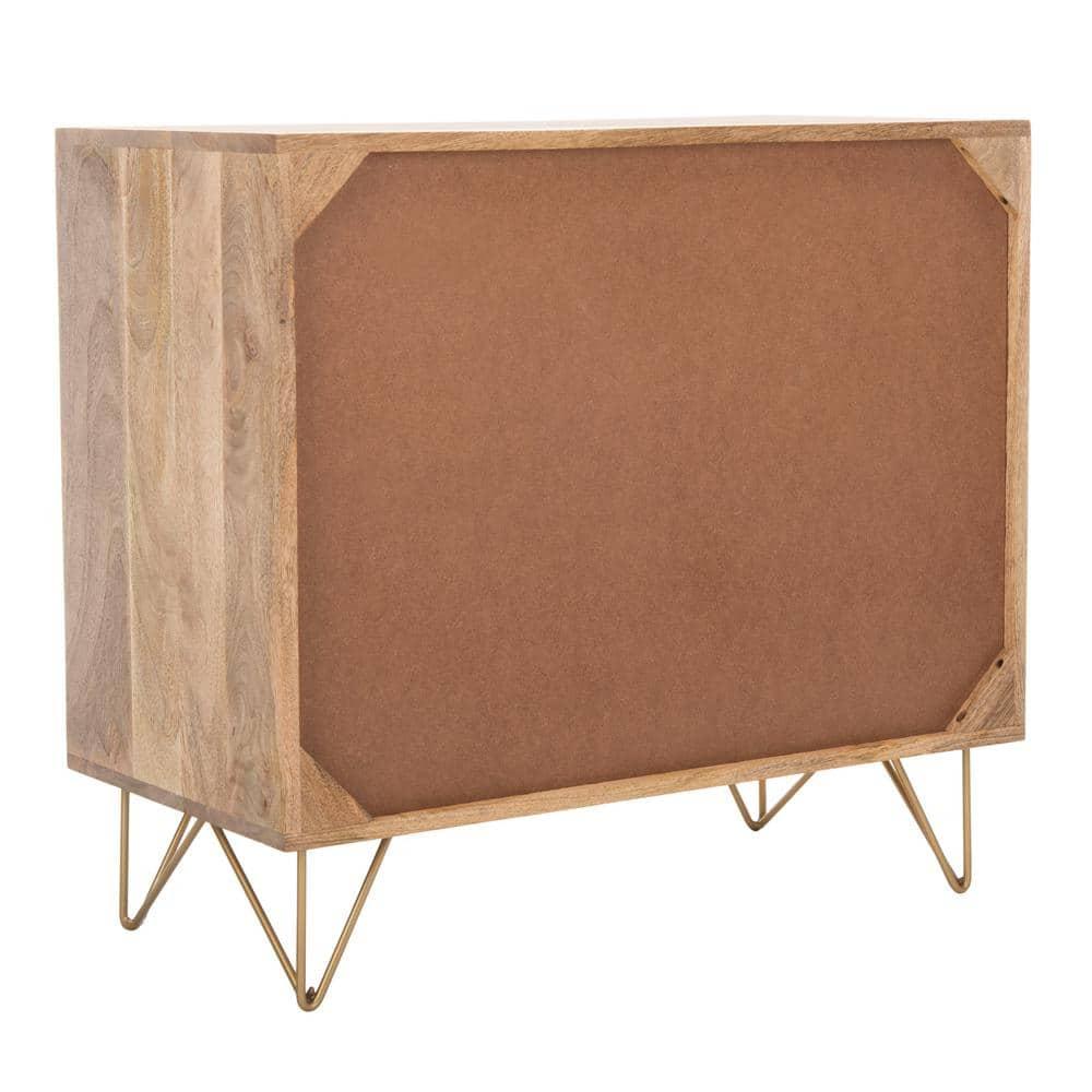 Marigold 3 Drawer Chest - CHS9001 - Natural/Brass - Safavieh