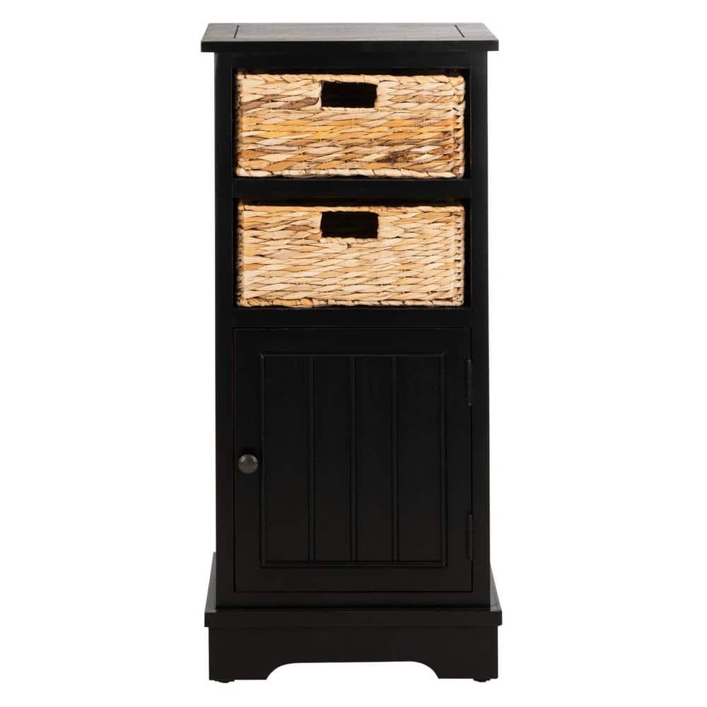 Connery Cabinet - Distressed Black - Safavieh.