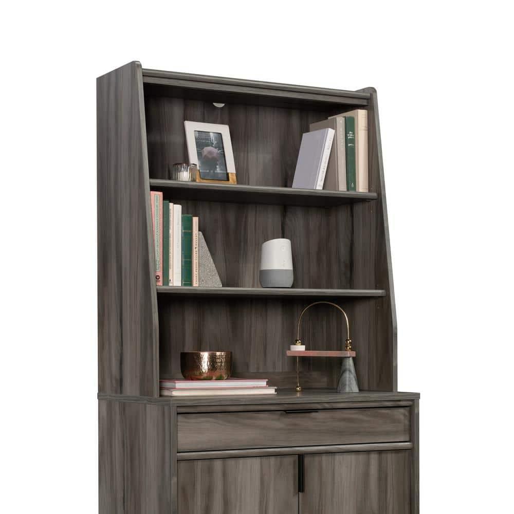 Clifford Place 2 Shelf Library Hutch Jet Acacia - Sauder: Palladia Office Hutch, Adjustable Storage