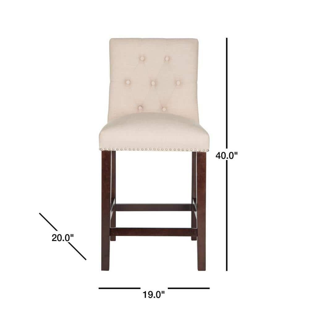 Norah Counter Stool (Set of 2) - FOX6209 - Beige - Safavieh Couture
