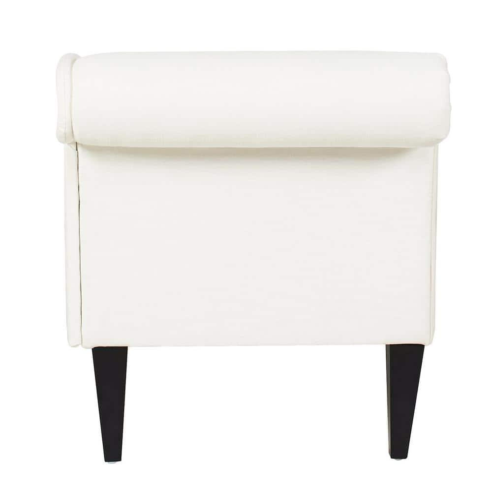 Harrison Tufted Roll Arm Chaise Lounge Antique White
