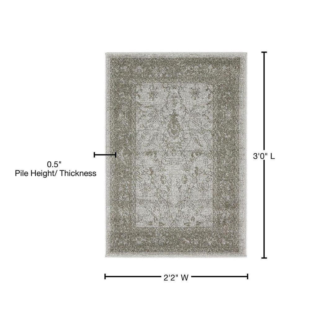 La Jolla Floral Light Gray 2' 2 x 3' 0 Area Rug