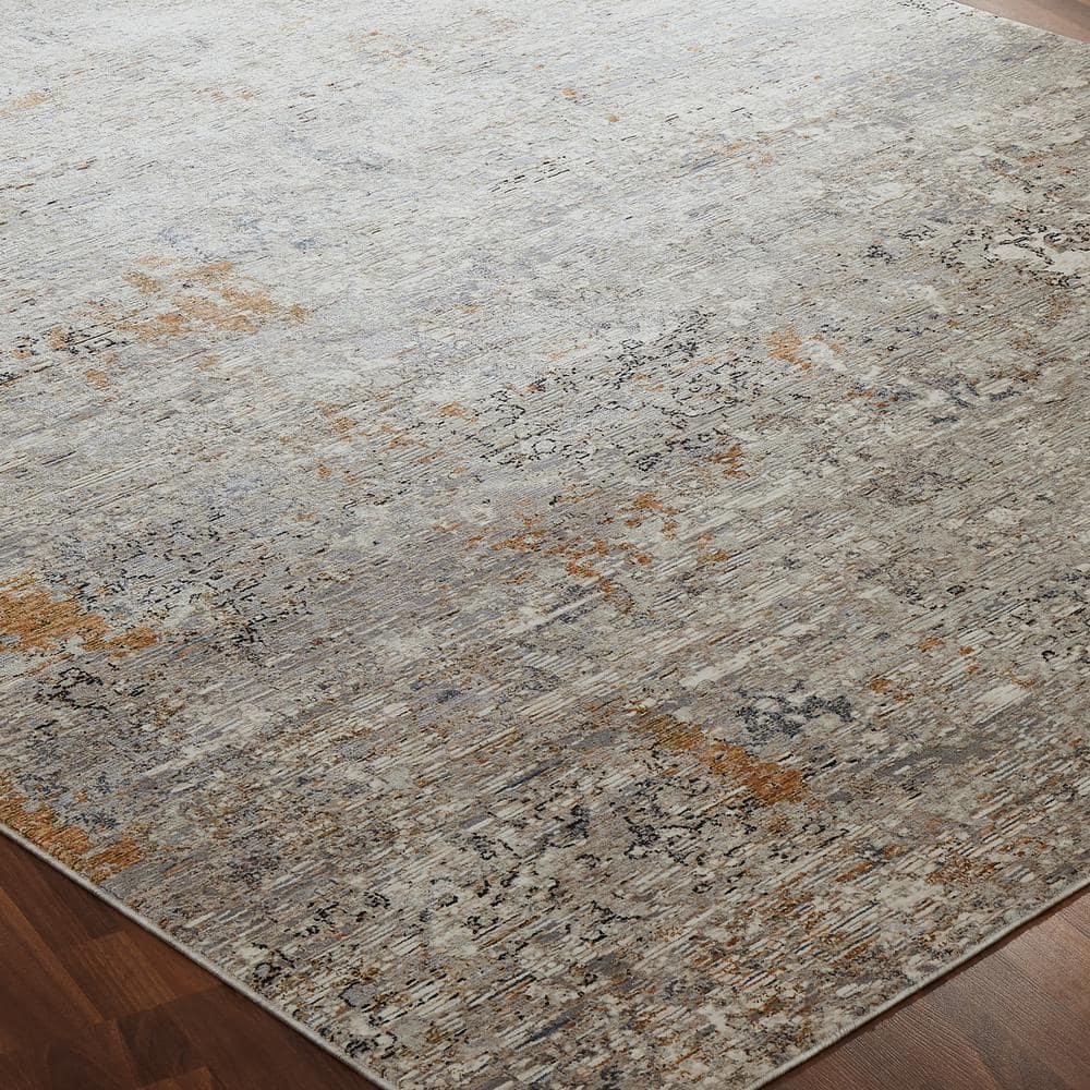 Pearl Grey Area Rug 7'9" x 10' 8' x 10' Rectangle