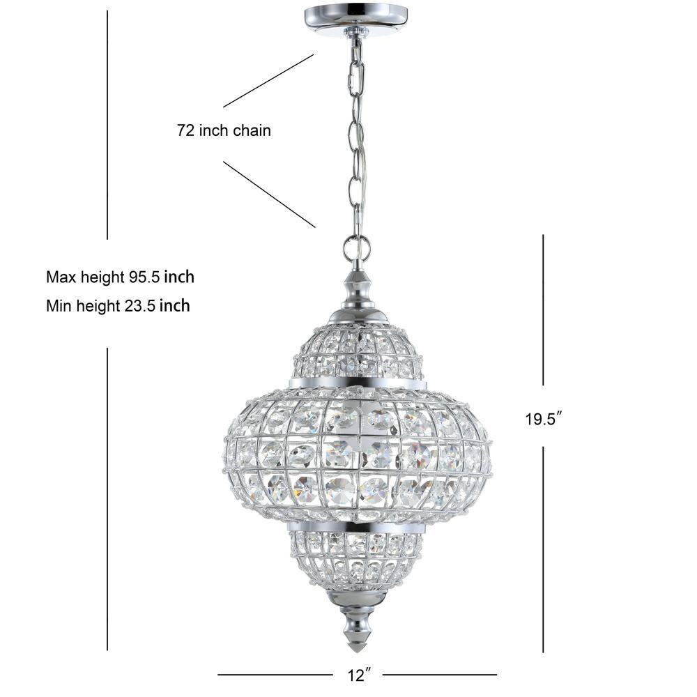 Juliette 12" Crystal/Metal LED Pendant Pendant, Chrome