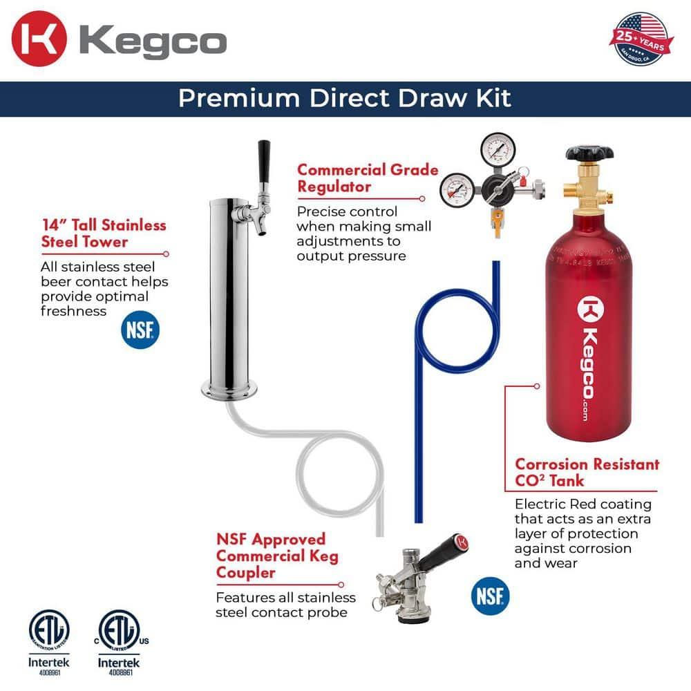 Kegco Kegco 24" Wide Outdoor Single Tap All Stainless Steel Built-In Kegerator with Kit
