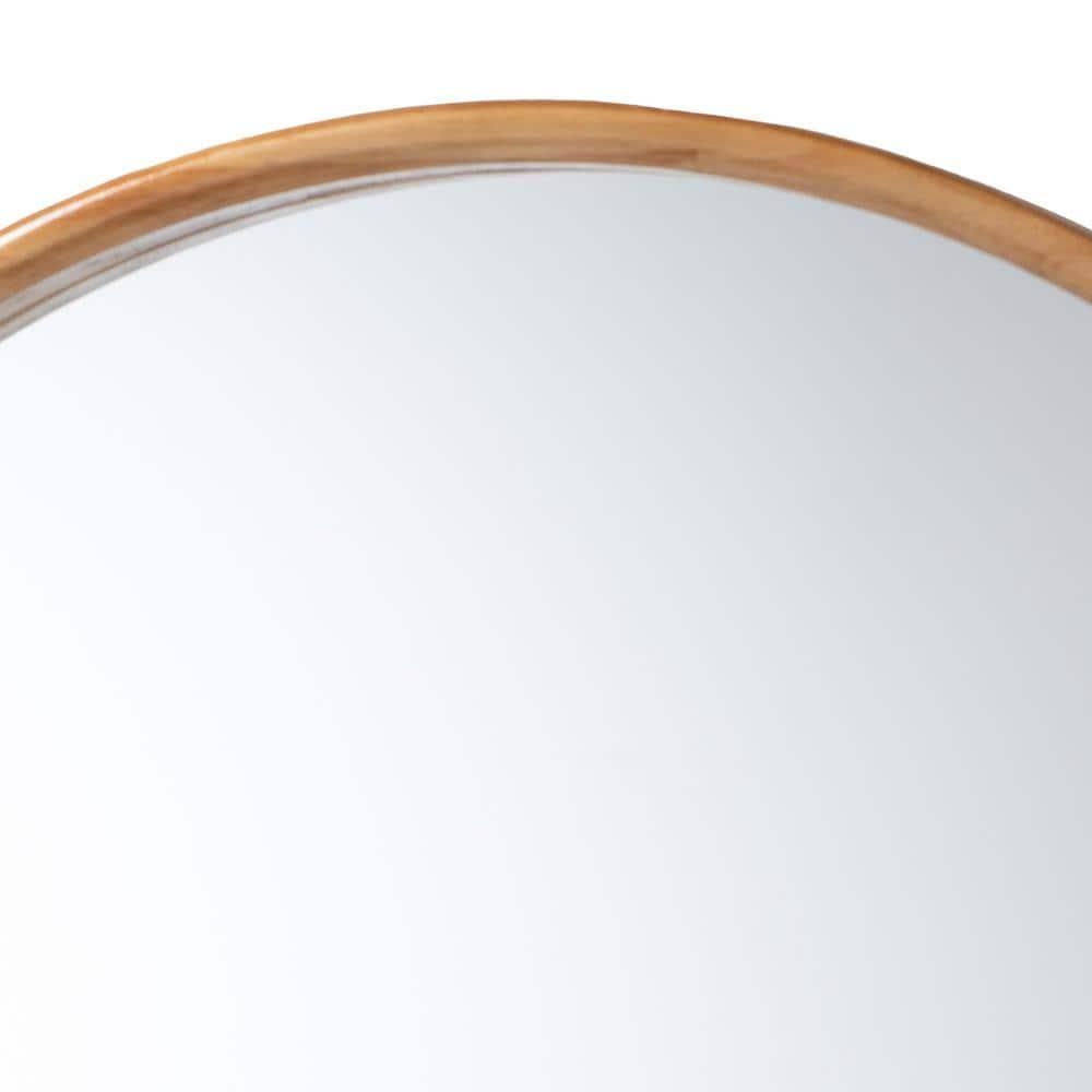 Baxton Studio Tazara Japandi Natural Round Accent Wall Mirror