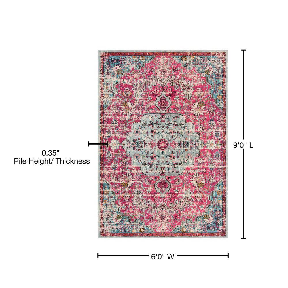 Madison MAD447 Power Loomed Area Rug - Fuchsia/Teal - 6'x9' - Safavieh.