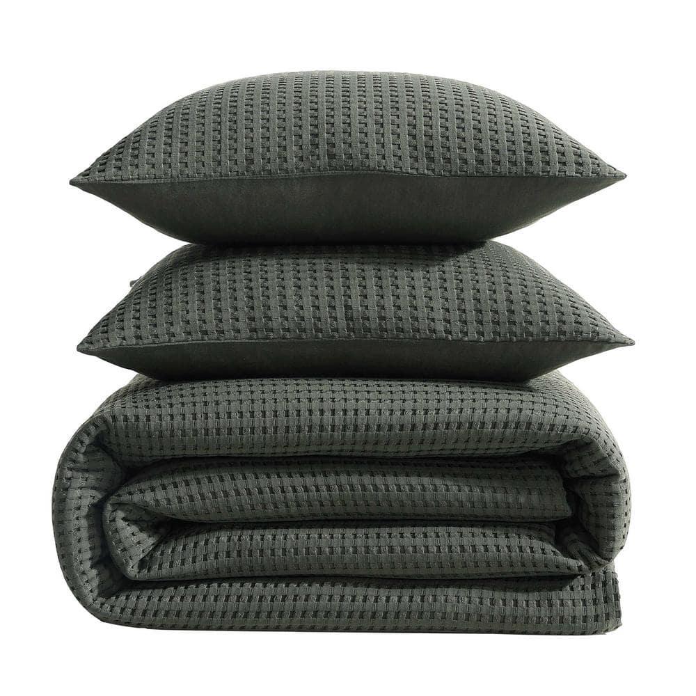Kenneth Cole Solid Waffle Reversible Comforter Set