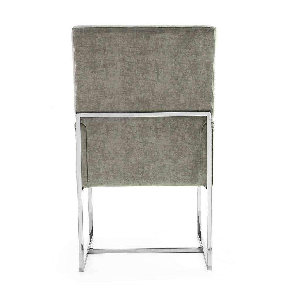 High-Back Steel Velvet Upholstered Arm Chair