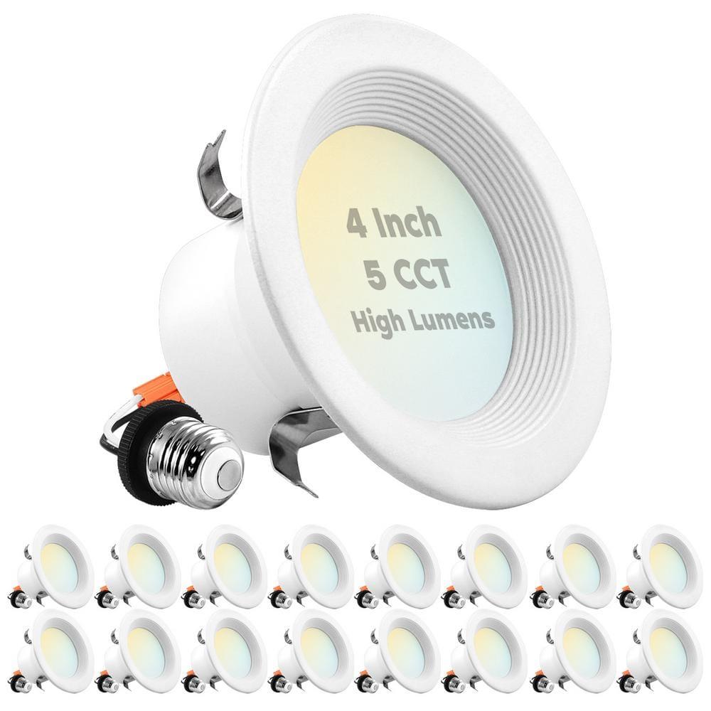 4" High Output Selectable CCT Remodel IC LED Retrofit Recessed Can Light