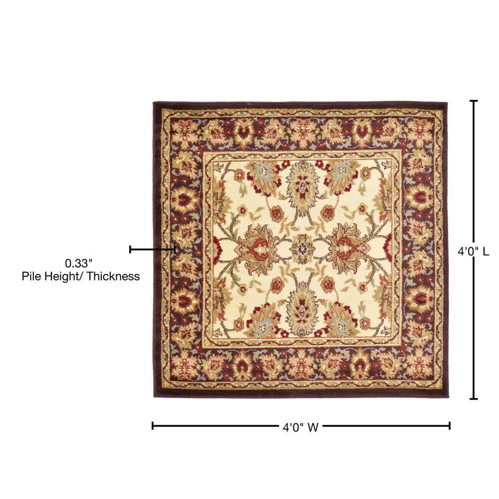 Unique Loom 4' 1 x 4' 1 Square Cream Voyage Springfield Area Rug