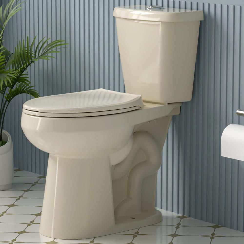 Aguamaph T2019RT 19 in. 2-Piece Toilet 1.1/1.6 GPF Dual Flush Round Toilet ADA Height with Soft-Close Seat