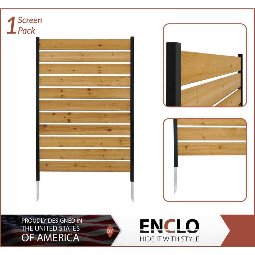 60.5in H x 38.625in W (1 Panel) No Dig Enclo Concord Cedar Wood Privacy Screen, Great to Hide Trash Cans, Decorative Patio Privacy Screen, Outdoor Privacy Fence Panel, Air Conditioner Fence, EC18022