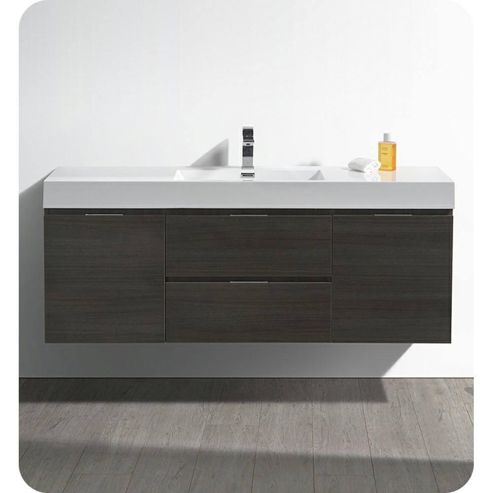 Fresca Valencia 60" Wall Mount Single Sink Bathroom Vanity Base Only (Top and Sink Not Included)