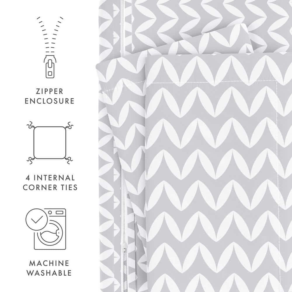 Simply Soft™ Puffed Chevron Pattern Duvet Cover Set