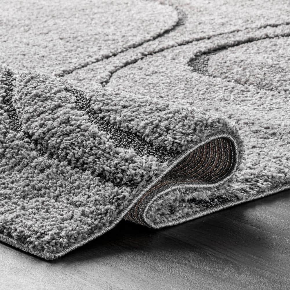 Nuloom Carolyn Abstract 4x6 Shag Indoor Area Rug for Living Room Bedroom Dining Room Nursery, Dark Grey