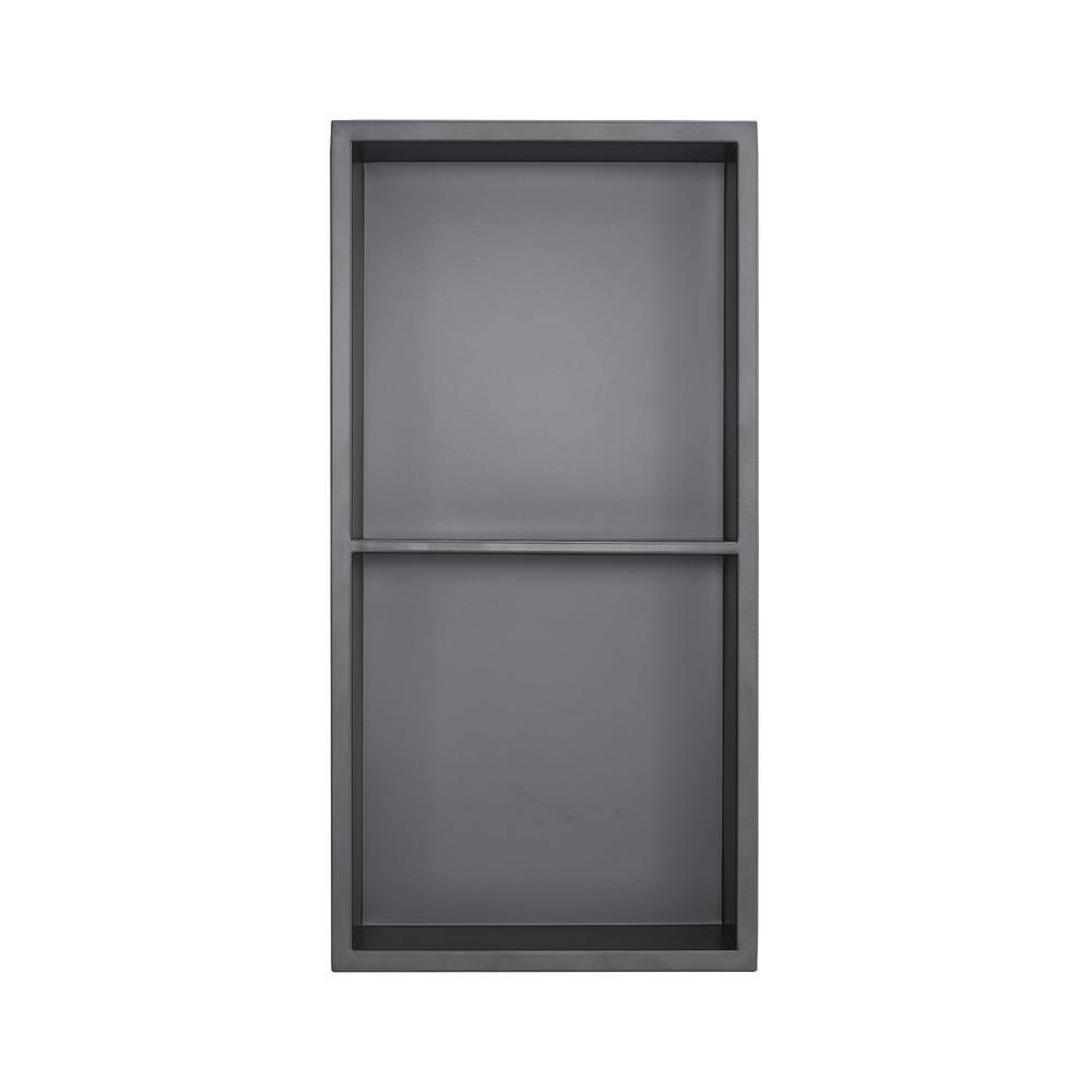 Matte Black Stainless Steel Shower Niche with Shelves