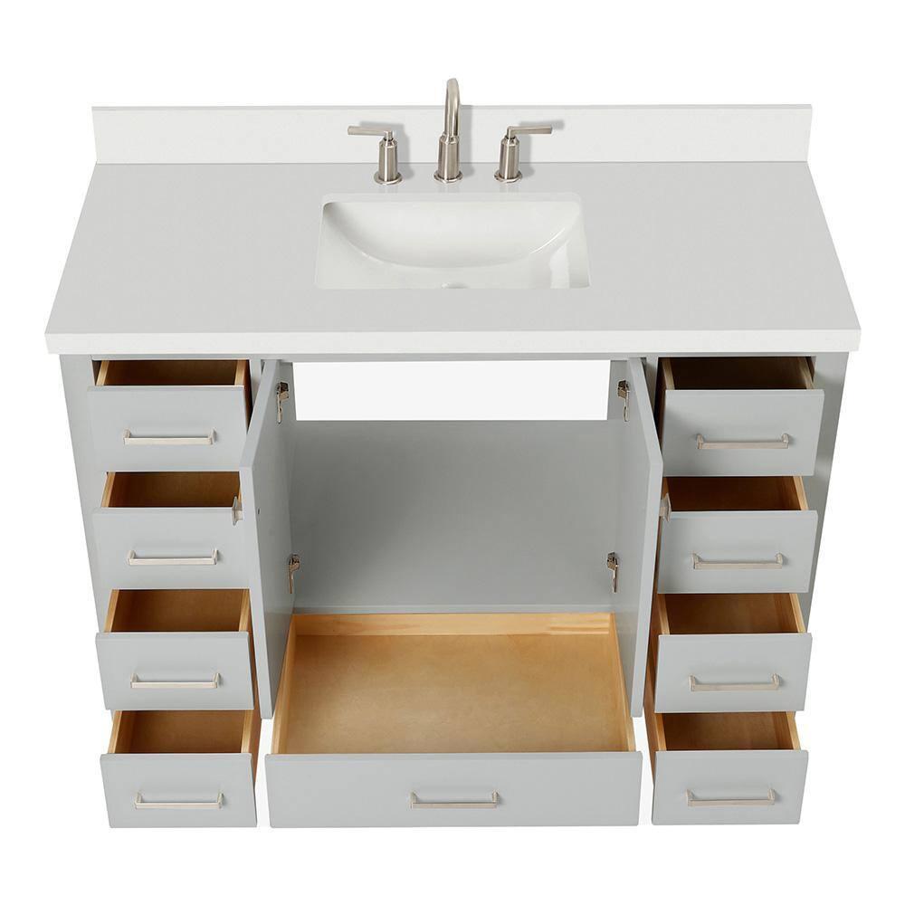 Ariel A049swqrvo Cambridge 49" Free Standing Single Basin Vanity Set - Grey