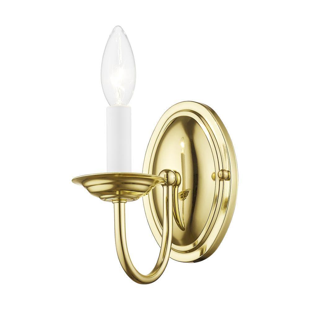 Home Basics Steel Candle Wall Light