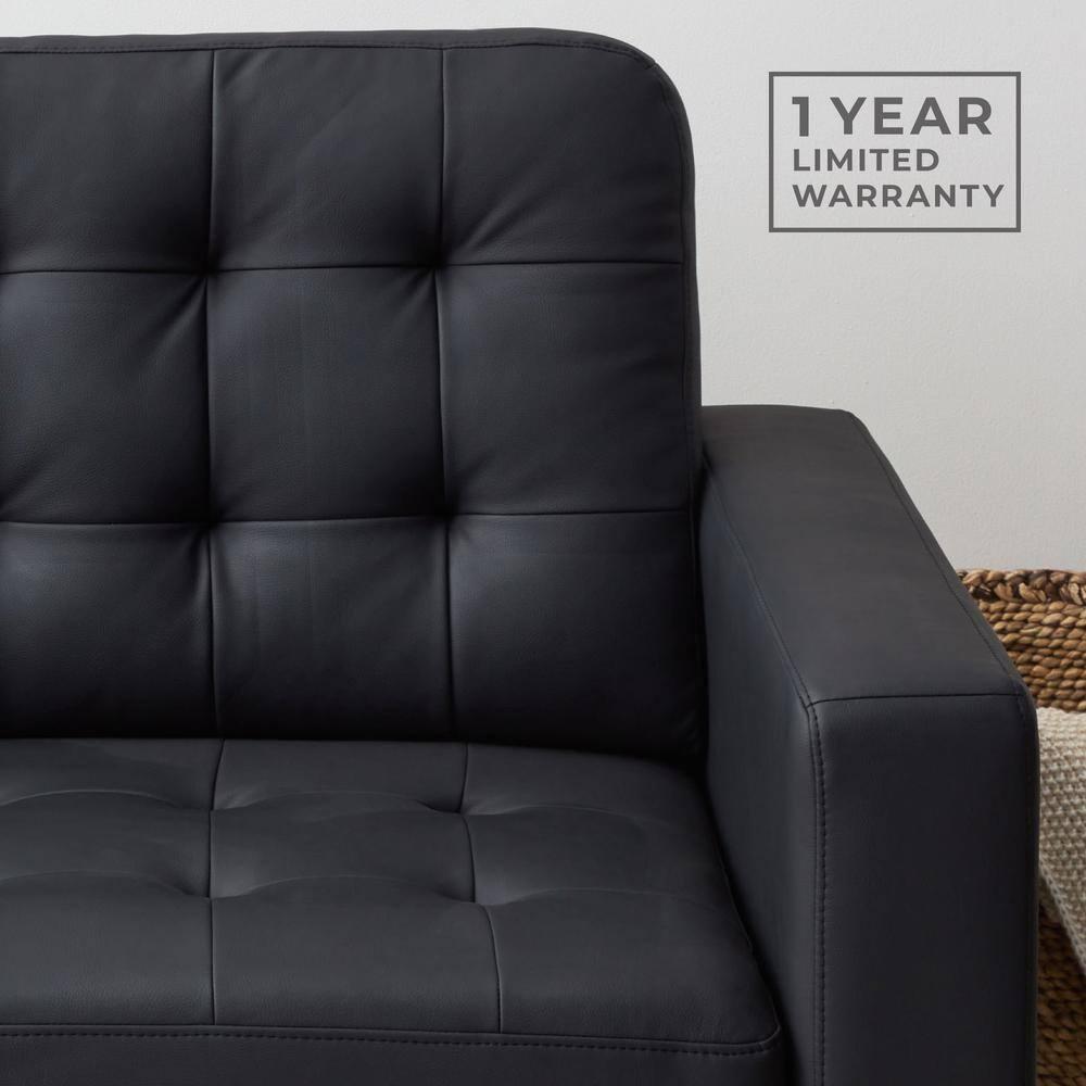76” Brynn Upholstered Square Arm Sofa with Buttonless Tufting - Brookside Home