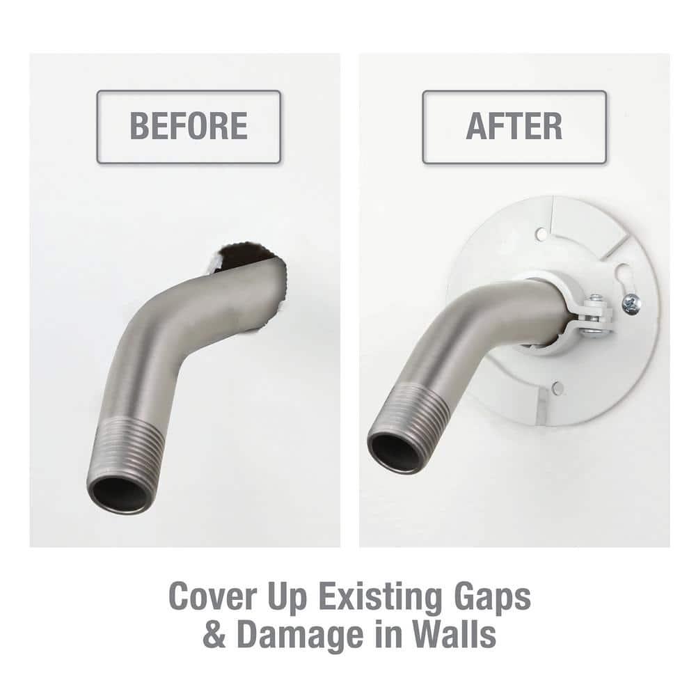 Brushed Nickel Wall-Mounted Shower Arm Flange Kit