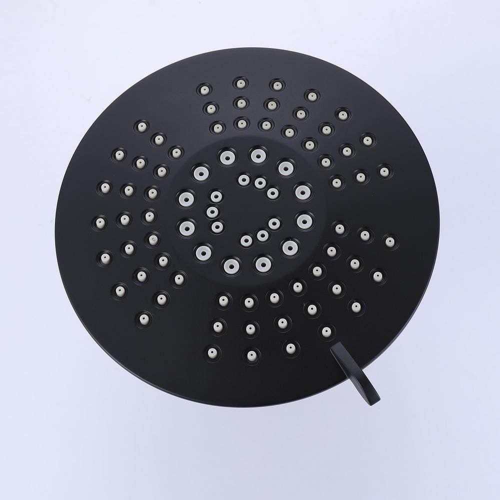 BWE Single-Handle 2-Spray Round High Pressure Shower Faucet in Matte Black (Valve Included)