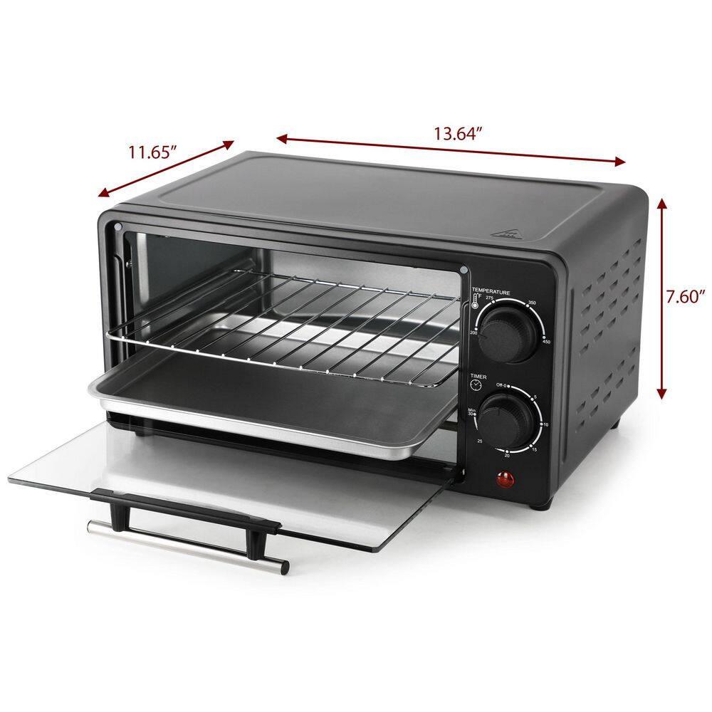 MegaChef 9L Electric Counter Top Toaster Oven in Black