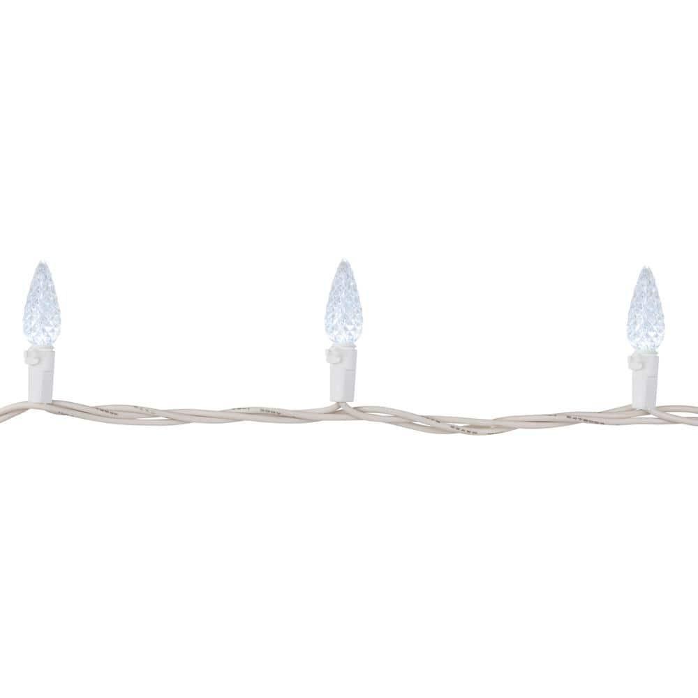 Northlight Seasonal 70-Count Warm White Faceted LED C6 Christmas Lights - 23ft White Wire