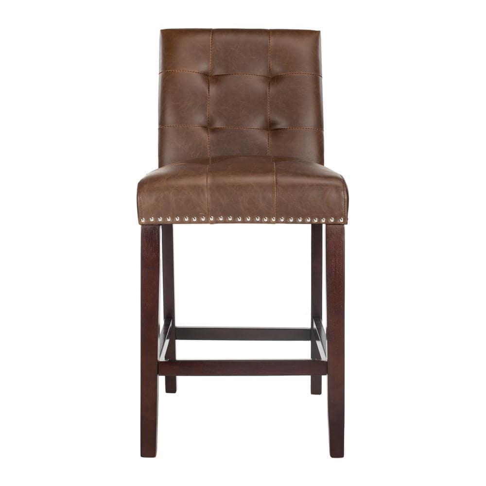 Nikita Counter Stool (Set of 2) - BST6303 - Brown/Espresso - Safavieh