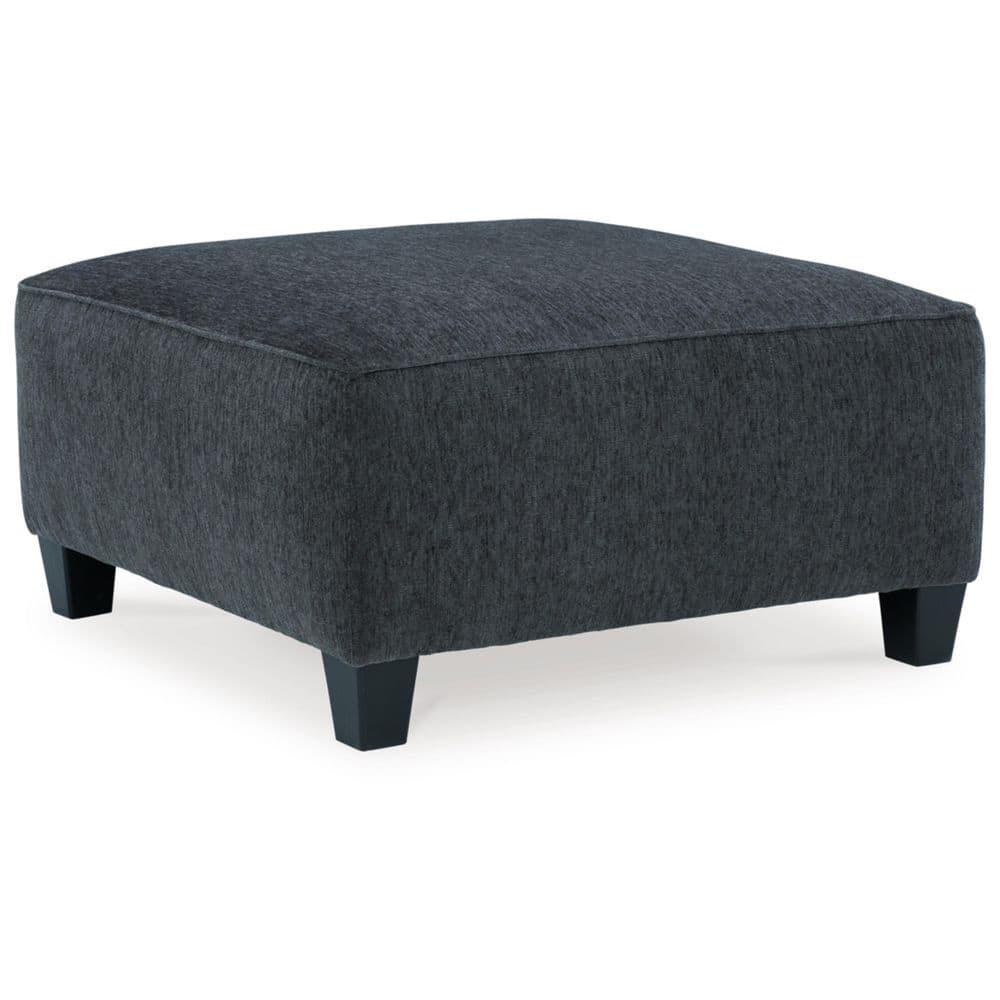 Contemporary Gray Chenille Oversized Footstool 39"x39"