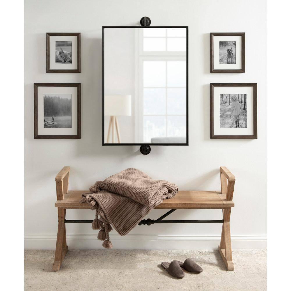 24"x40" Darbridge Rectangle Pivot Mirror Black - Kate & Laurel All Things Decor: Traditional Style, Wall Mounted, Includes Hardware