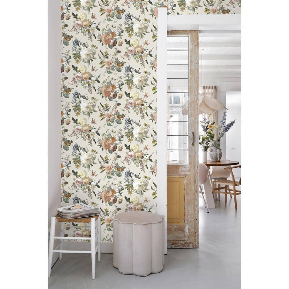 Design Department Antonia Cream Vintage Bouquet Wallpaper, 20.9-in by 33-ft