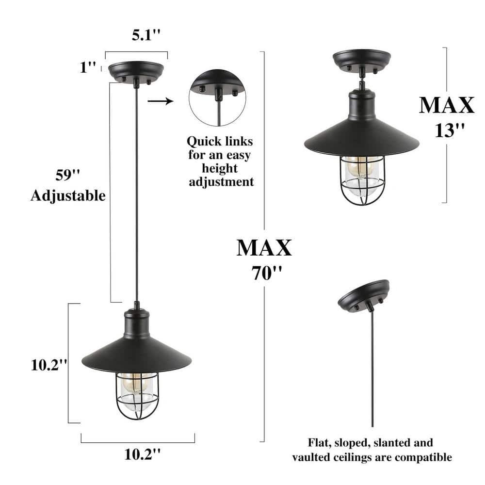 1 - Light Satin Black Single Pendant