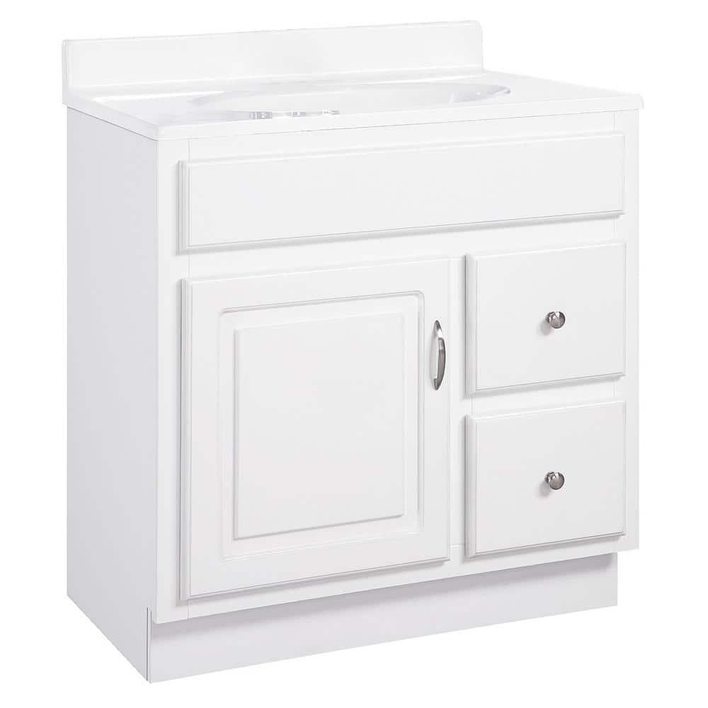 Design House Concord Bathroom Vanity Without Top in White, Unassembled, 30-inch