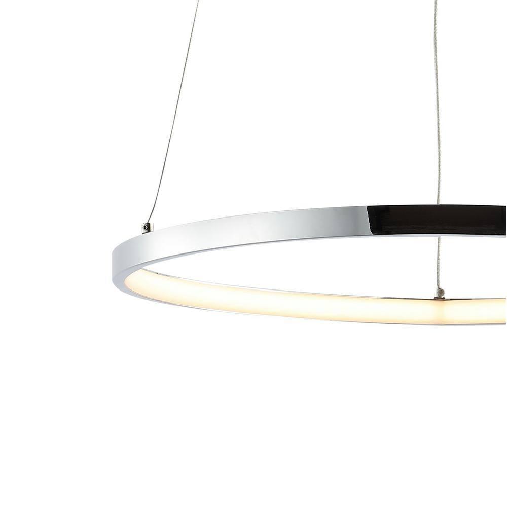 Bradley 15.75 in. 1-Light Integrated LED Chrome Modern Contemporary Metal Round Pendant