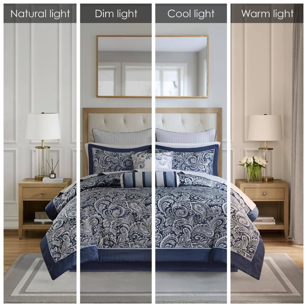 Madison Park Aubrey 12 Piece Comforter Set with Cotton Bed Sheets