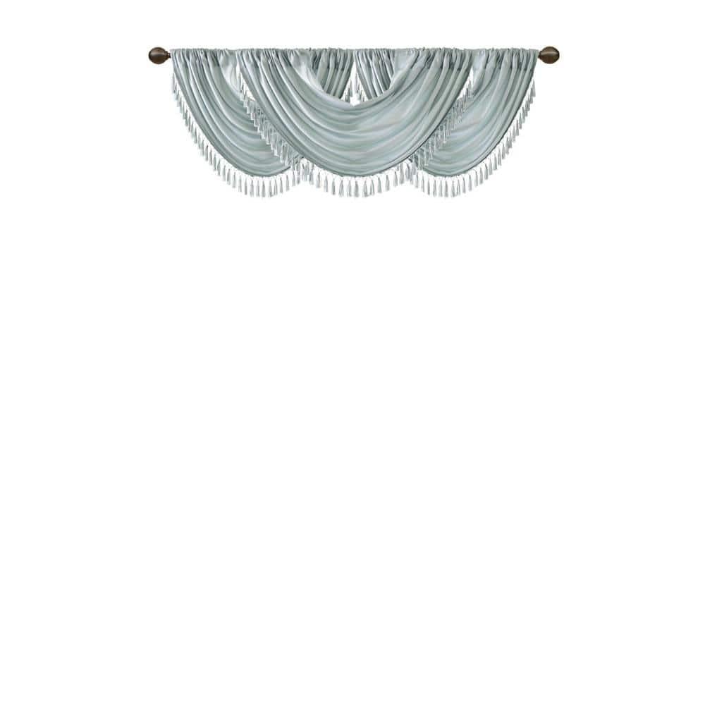 Elena Faux Silk Waterfall Embellished 38'' W Window Valance