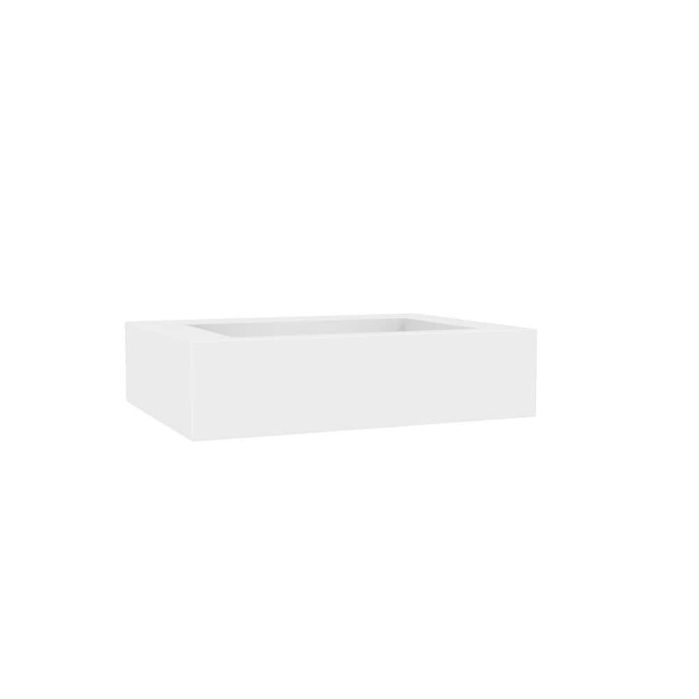 Pyramid 24" Wall-Mounted Modern Bathroom Sink with Ramp Basin