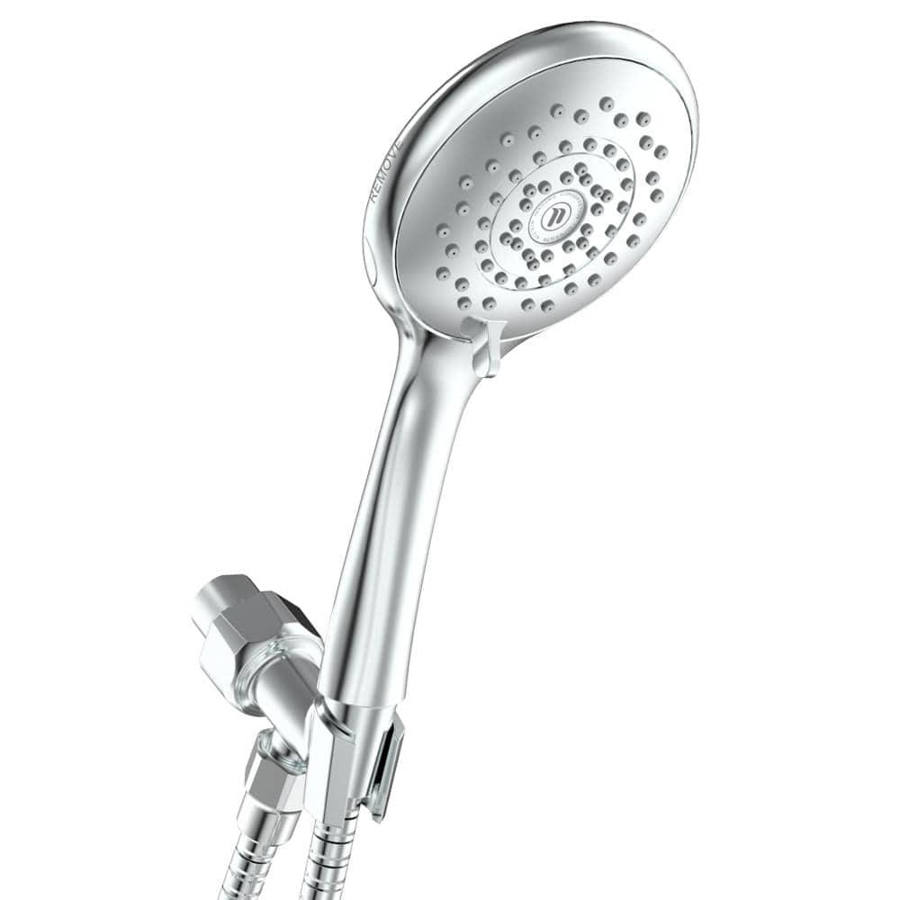 Niagara Conservation Niagara Conservation N9415CH-HH Healthguard 5-Spray with 1.5 GPM 4.3-in. Wall Mount Handheld Shower Head in Chrome with Removable Faceplate, 1-Pack | Bathroom Shower Head with Pressure Compensation N9415CH-HH