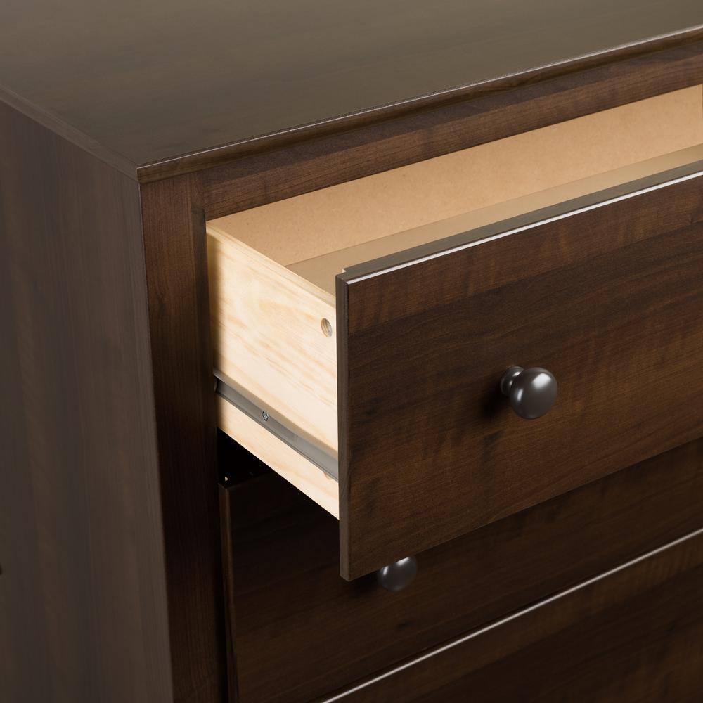 Prepac Fremont Nightstand - Espresso: Wood Composite, 3 Storage Drawers, Bedroom Furniture