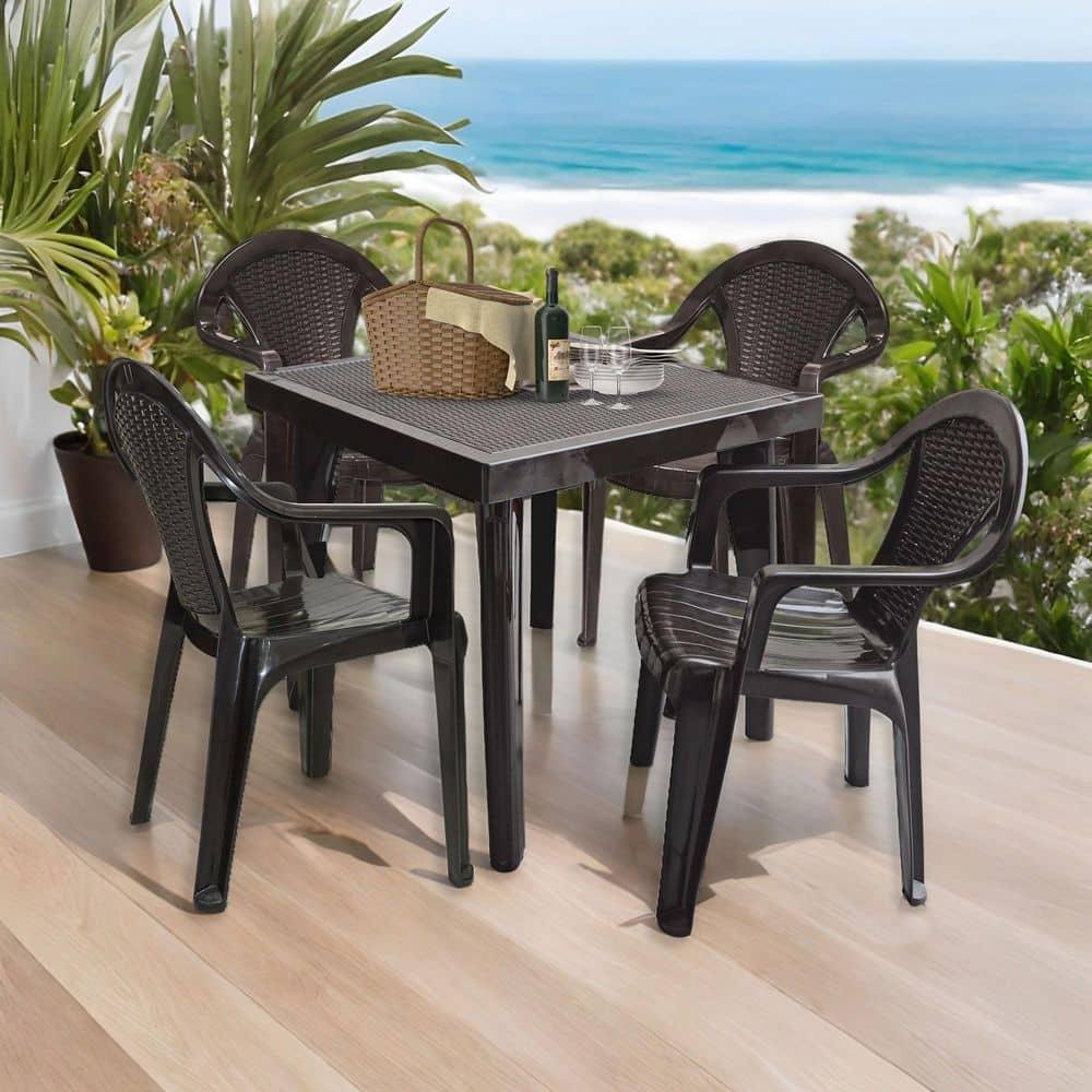 MQ INFINITY 5 - Piece Chair and Table Set, Espresso