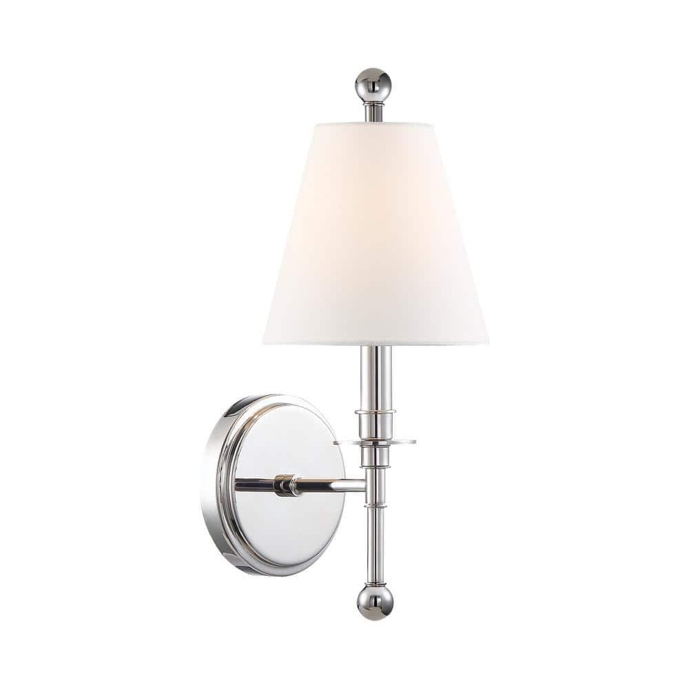 RIV-382-PN-Crystorama Lighting-Riverdale 1-Light Wall Sconce in Traditional Style including 2 Stem Styles - 6 Inches Wide by 14.5 Inches High-Polished