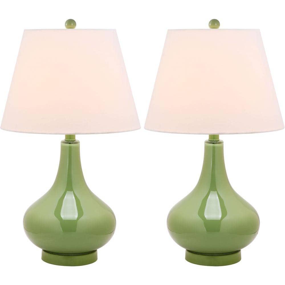 Amy Gourd Table Lamp (Set of 2) - 24 Inch Height - LIT4087 - Green - Safavieh