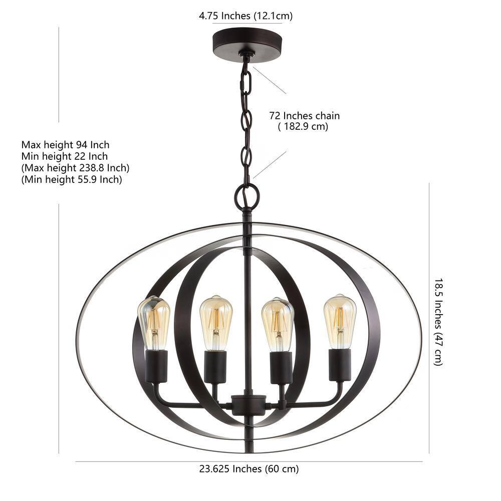 Killian 4 Light 8.125" Pendant - PND4047 - Brass - Safavieh