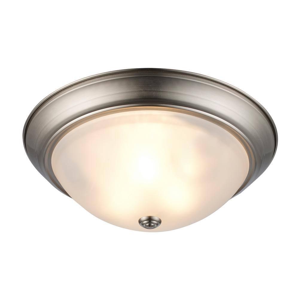 Trans Globe Lighting 13719 3 Light 15" Flush Mount Round Ceiling Fixture - Nickel
