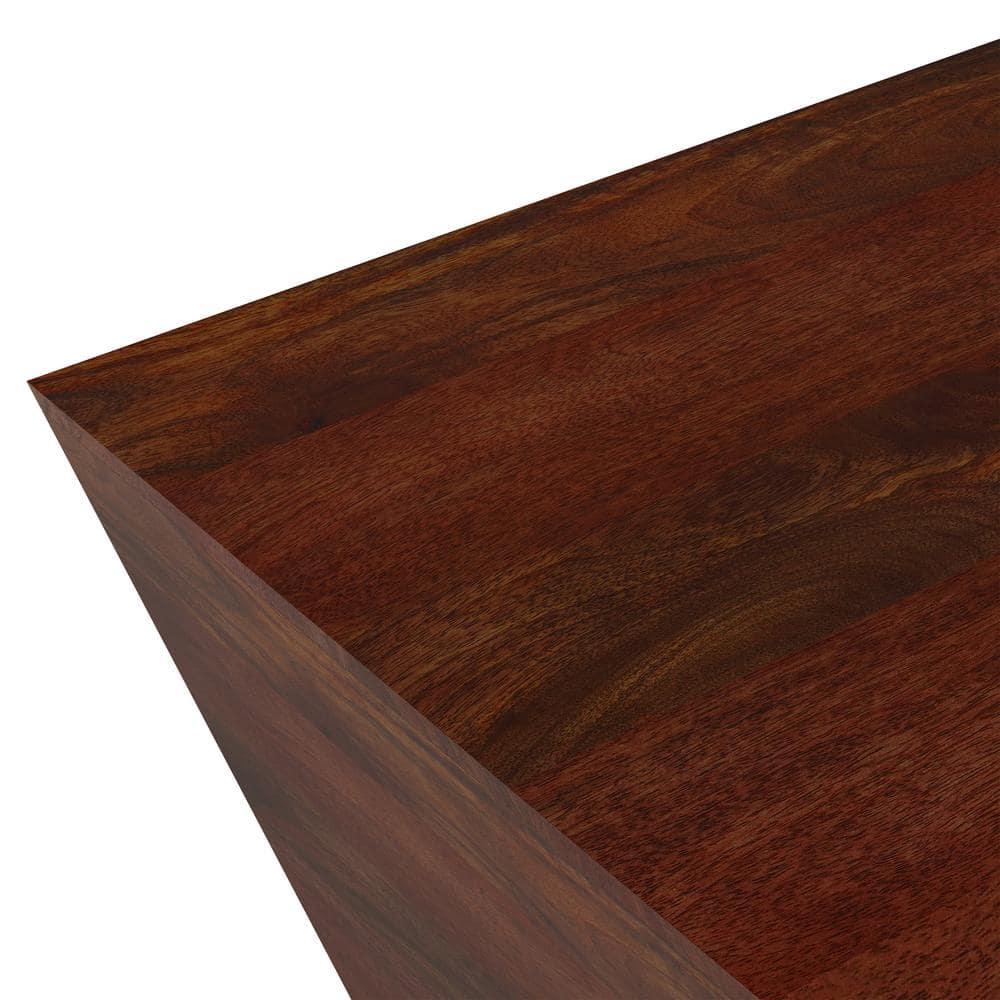 SIMPLIHOME Abba Solid Mango Wood 28 Inch Wide Square Modern Coffee Table in Cognac Brown, Fully Assembled, for The Living Room and Family Room