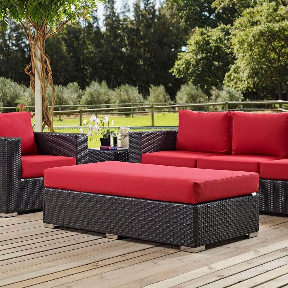 Elswick Rectangle Outdoor Ottoman with Cushion