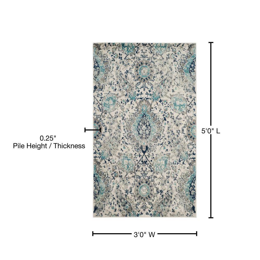 Madison MAD600 Power Loomed Indoor Accent Rug - Cream/Light Grey - 3'x5' - Safavieh