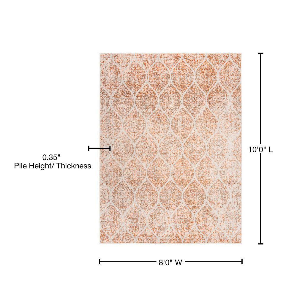 Madison MAD604 Power Loomed Indoor Area Rug - Cream/Orange - 8'x10' - Safavieh
