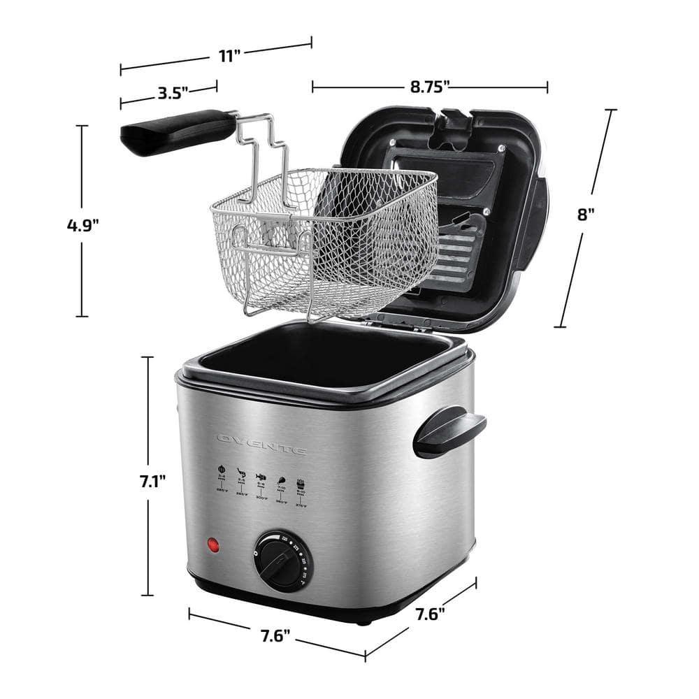 Ovente OVENTE 1.5 Liter Electric Deep Fryer with Frying Basket